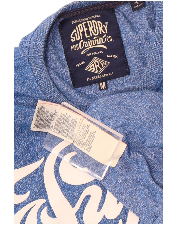 Superdry Camiseta estampada con estampado de algodón moteado en azul medio para hombre