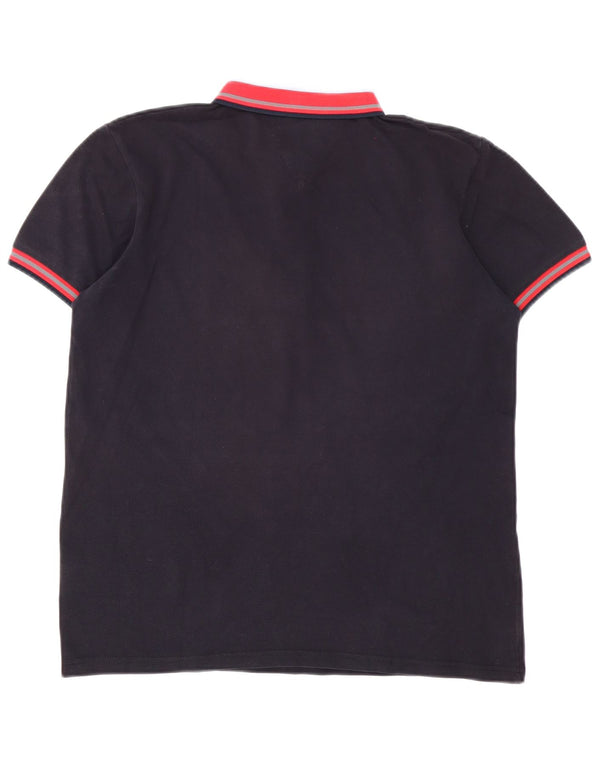 Polo Jeckerson para hombre de algodón color block en azul marino mediano