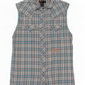Diesel Hombre Camisa Sin Mangas Con Estampado De Algodón A Cuadros Azul Medio