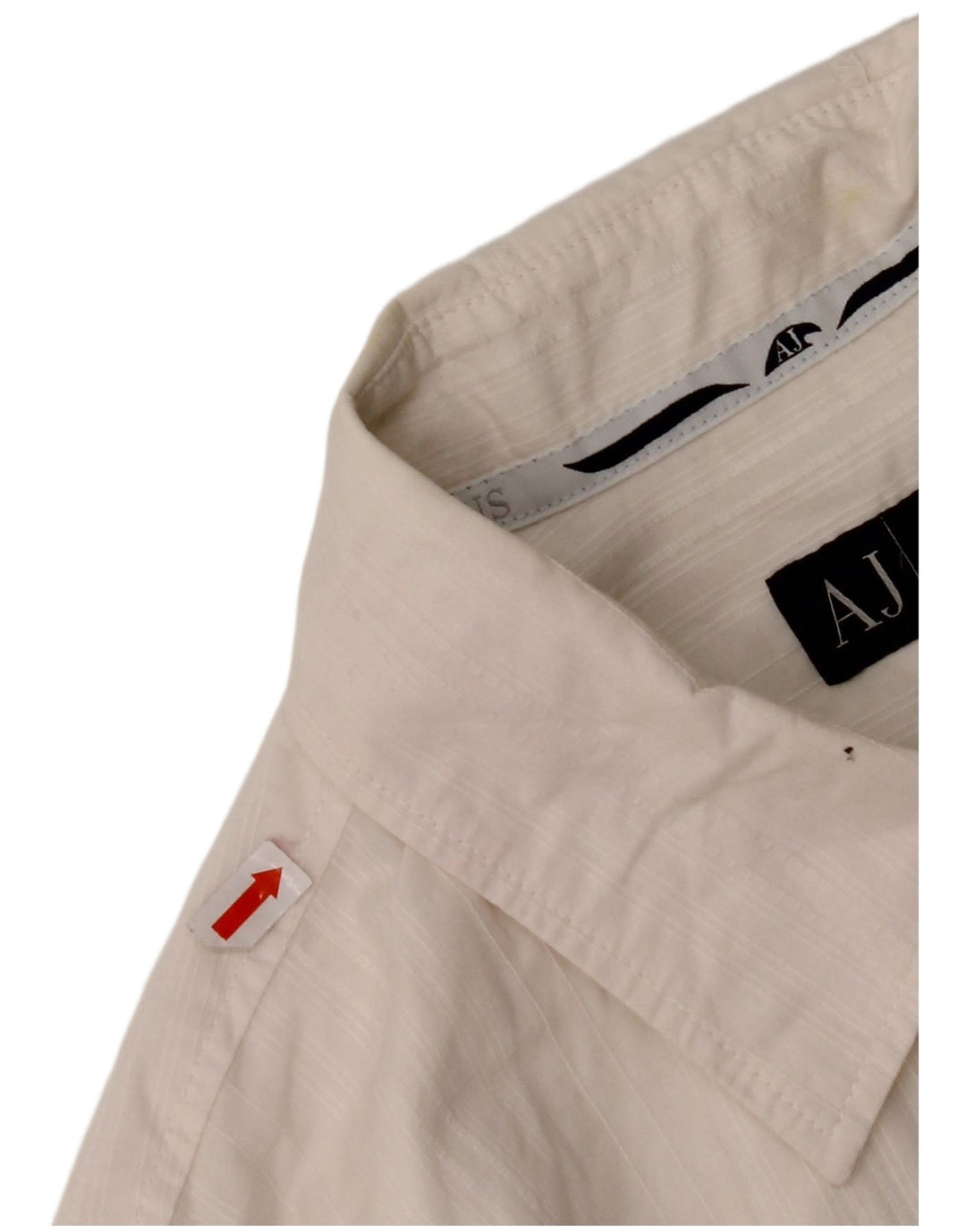 ARMANI JEANS Camisa Hombre Mediana Off White Algodón