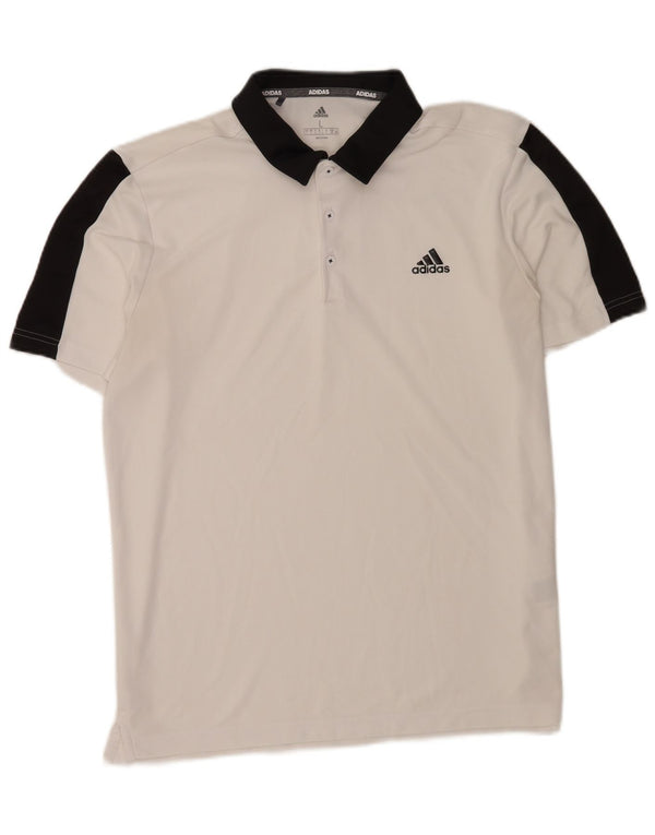 Polo Adidas Hombre Grande Blanco Colorblock Poliéster