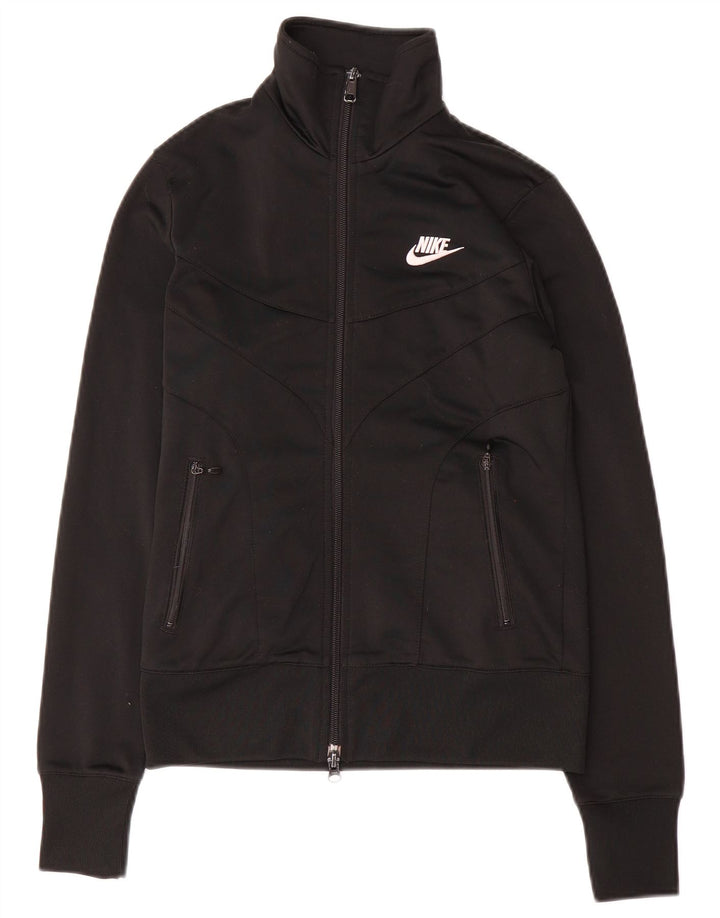 Nike - Chaqueta de chándal para mujer, talla 8/10, talla pequeña, poliéster negro