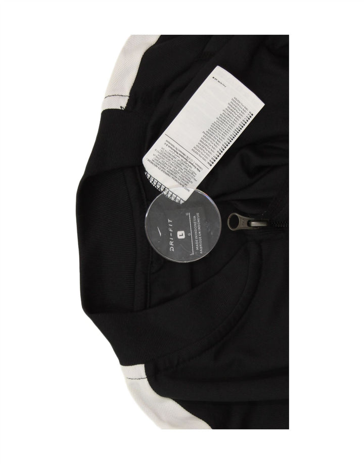 NIKE Hombre Dri Fit Chándal Top Chaqueta Grande Negro Colorblock Poliéster
