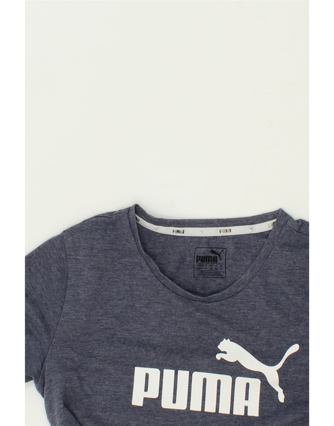 PUMA Womens Graphic T-Shirt Top UK 8 Small Navy Blue Polyester Vintage Puma and Second-Hand Puma from Messina Hembry 