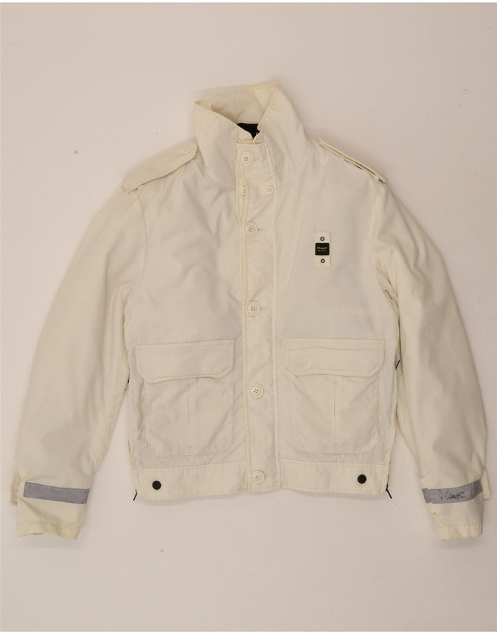 BLAUER Womens Military Padded Jacket UK 14 Medium Off White Nylon Vintage Blauer and Second-Hand Blauer from Messina Hembry 