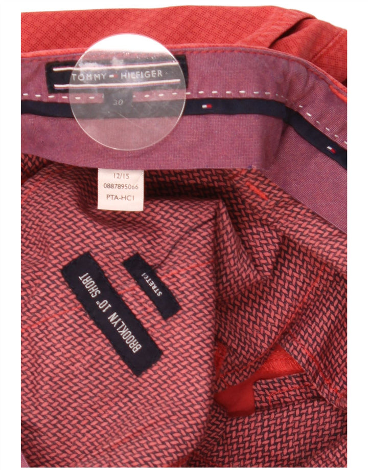 Tommy Hilfiger Pantalones cortos chinos Brooklyn para hombre W30 Medium Red Geométrico