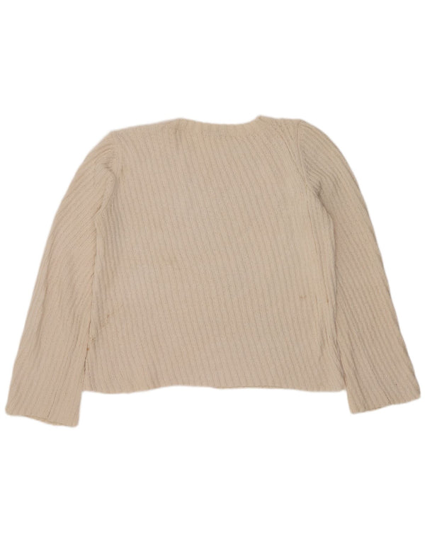 Zara - Jersey con cuello barco para mujer, talla 40, color blanco roto