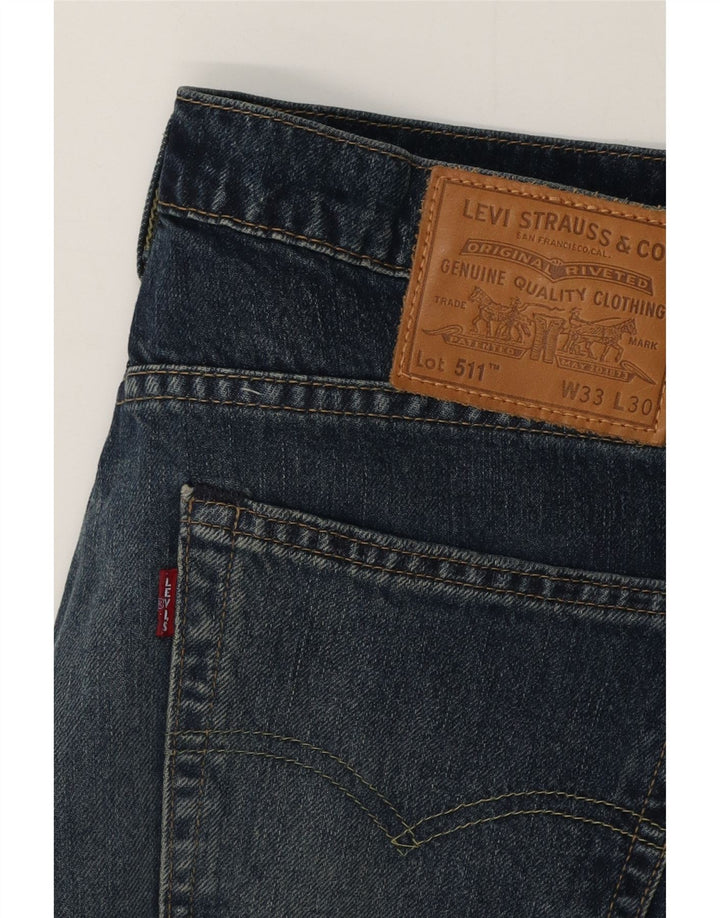 Levi's Hombre 511 Slim Jeans W33 L28 Algodón Azul
