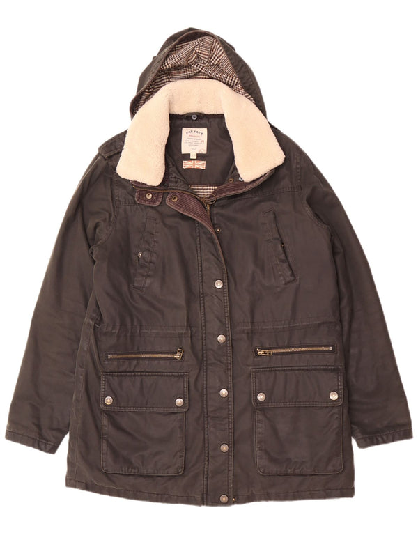 Parka con capucha para mujer Fat Face UK 40 Medium Black Cotton