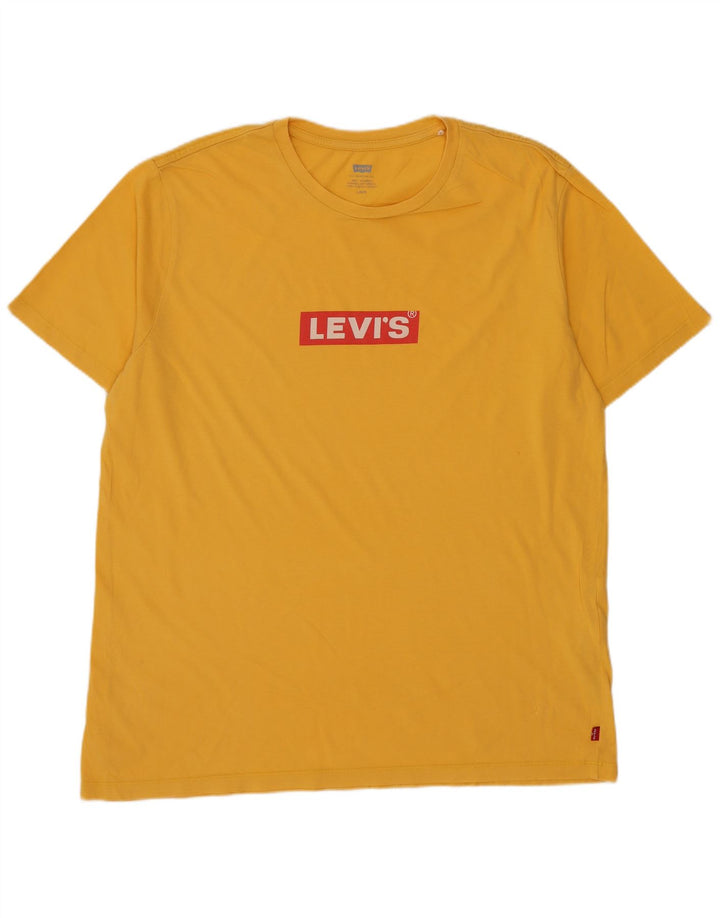 Levi's Camiseta gráfica para hombre Top grande de algodón amarillo
