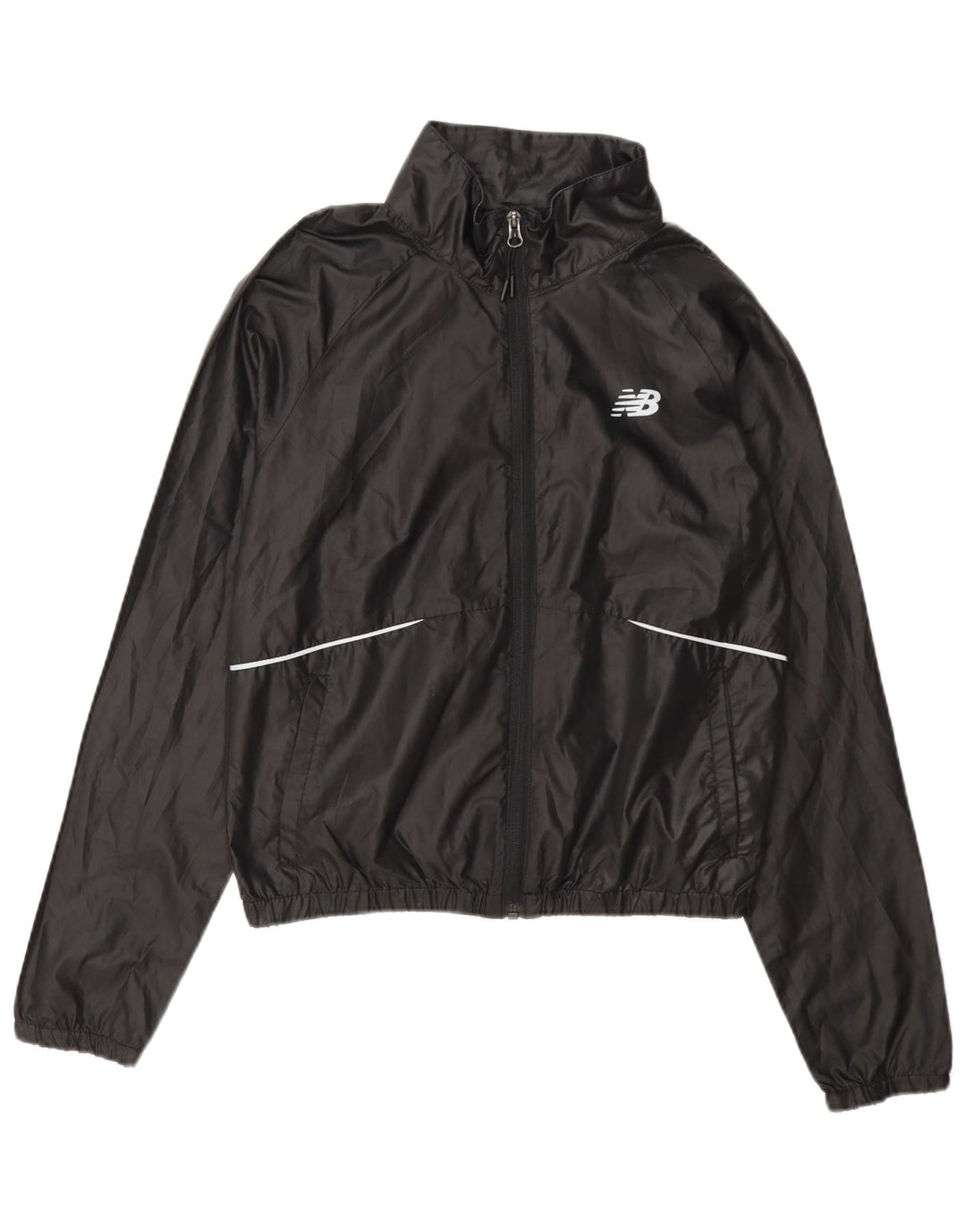 New Balance Chaqueta de chándal gráfica para mujer UK 8 Small Poliéster negro