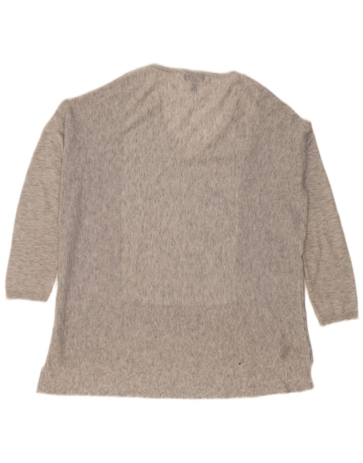 Topshop Top extragrande de manga larga para mujer UK 6 XS Poliéster moteado gris