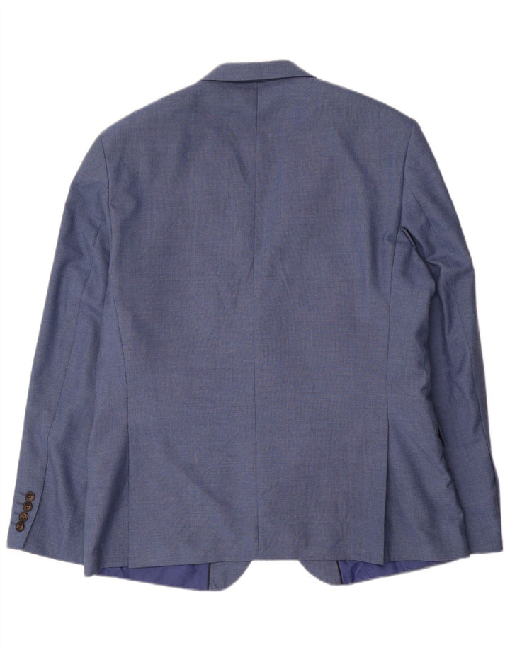 Marks & Spencer Chaqueta tipo blazer con 2 botones y ajuste a medida para hombre, talla 42, color azul