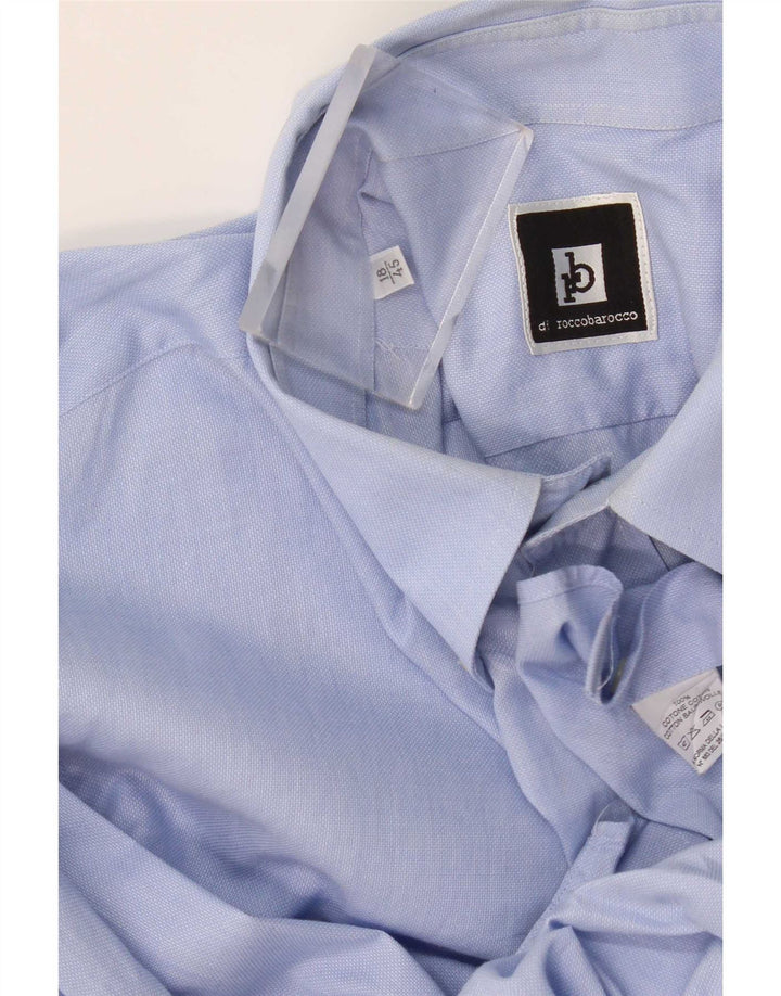 Roccobarocco Camisa Hombre Talla 45 18 2XL Azul Algodón