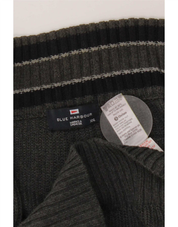 Marks & Spencer - Cárdigan azul para hombre, talla 2XL, algodón gris