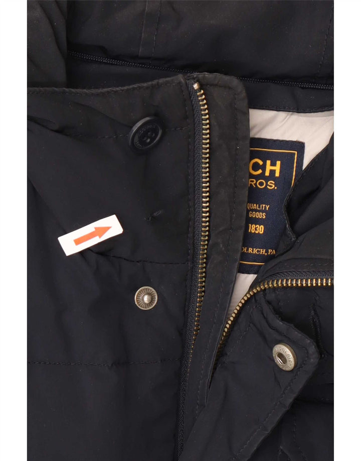 Woolrich Chaqueta acolchada con capucha para hombre UK 36 Small Poliéster azul marino