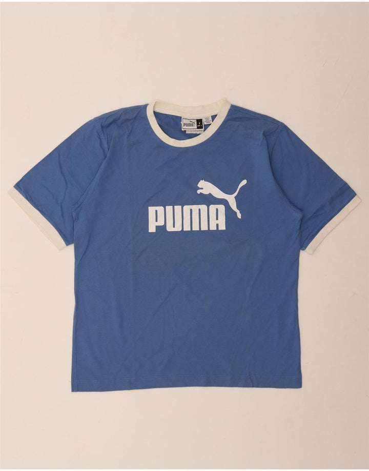 Puma - Camiseta gráfica para hombre, talla grande, algodón azul