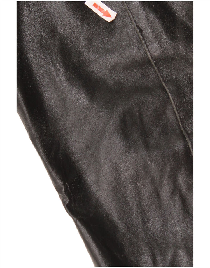 Vintage chaqueta de cuero para hombre Reino Unido 38 cuero negro medio