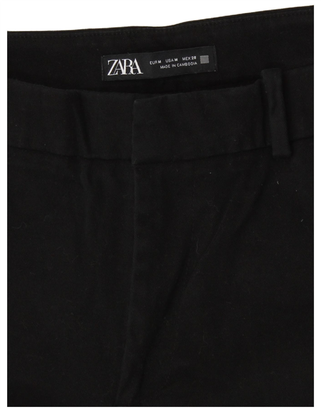 Zara Mujer Pantalones Cortos Rectos Medianos W28 L26 Algodón Negro