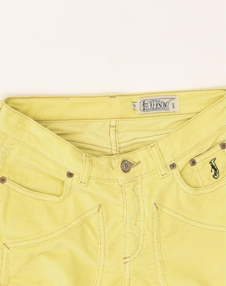 JECKERSON Womens Straight Corduroy Trousers W26 L31 Yellow Cotton | Vintage Jeckerson | Thrift | Second-Hand Jeckerson | Used Clothing | Messina Hembry 