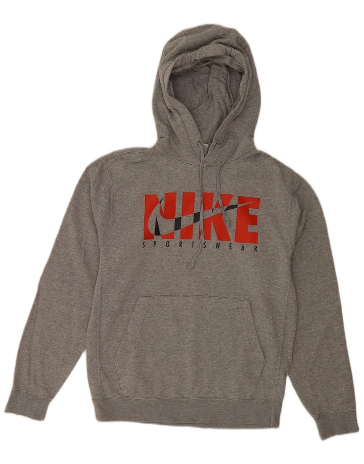 Nike Hombre Graphic Regular Fit Sudadera con Capucha Jersey Pequeño Gris Algodón