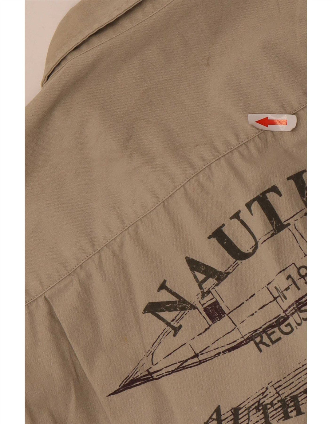 Nautica Camisa gráfica de manga corta para hombre Algodón beige medio