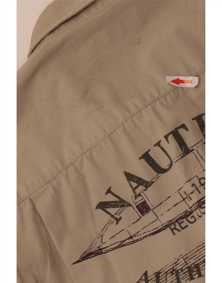 Nautica Camisa gráfica de manga corta para hombre Algodón beige medio