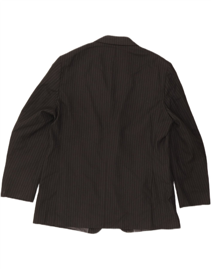 MARKS & SPENCER Chaqueta tipo blazer de 2 botones para hombre UK 46 3XL Negro a rayas