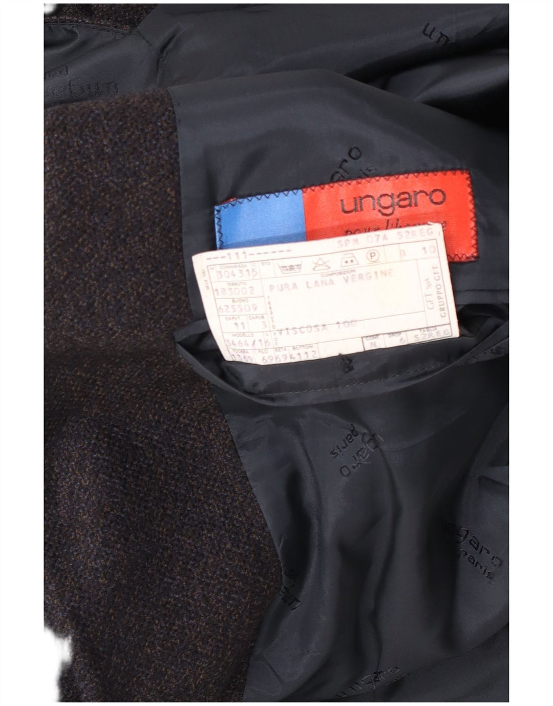 Ungaro Chaqueta tipo blazer de 3 botones para hombre IT 52 XL Lana virgen gris