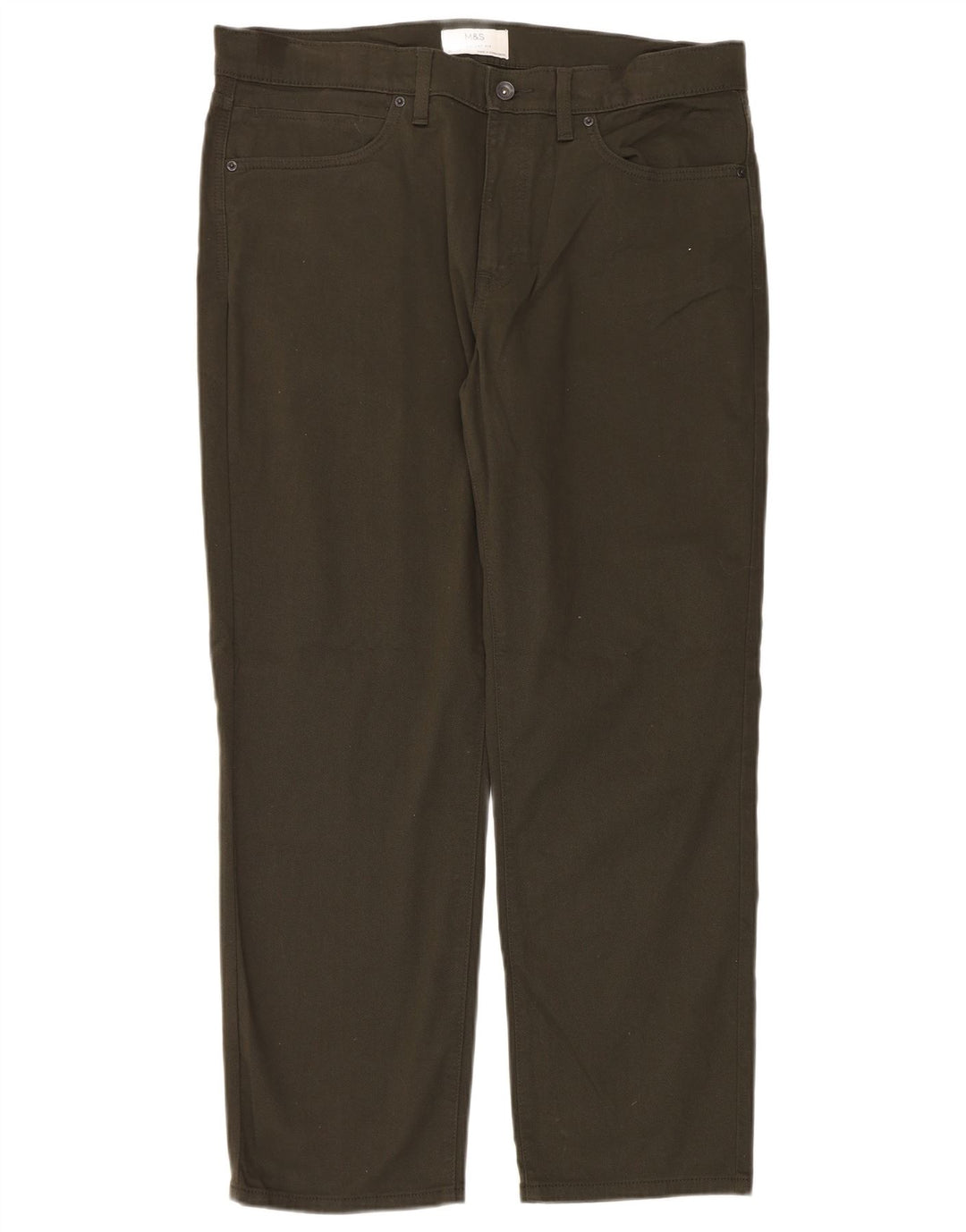 Marks & Spencer Jeans rectos para hombre W36 L29 Algodón caqui