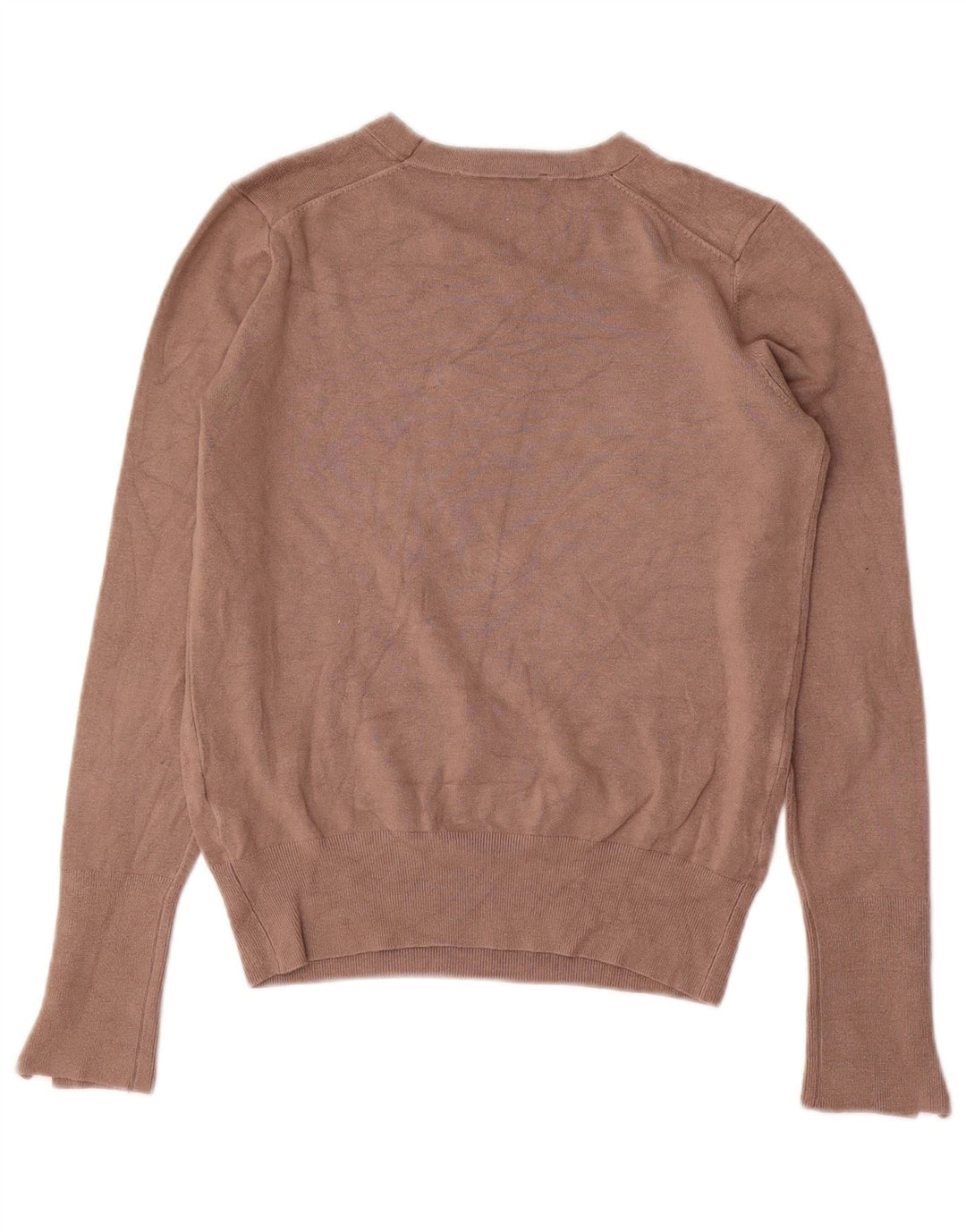 Zara - Jersey de cuello redondo para mujer, talla 40, viscosa marrón medio