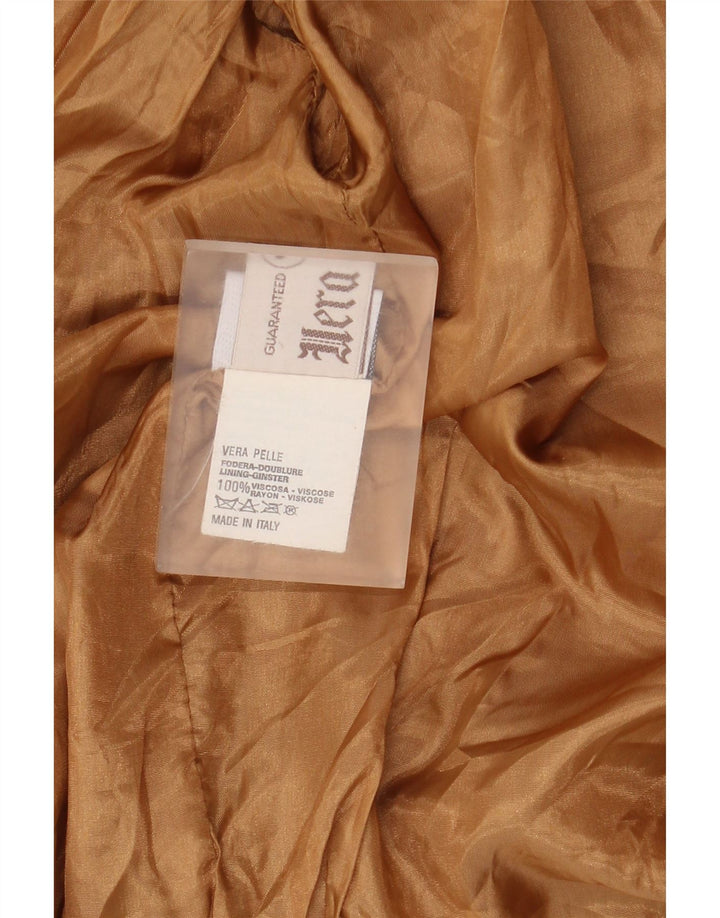Vintage hombres cuero ante chaqueta IT 56 3XL cuero marrón