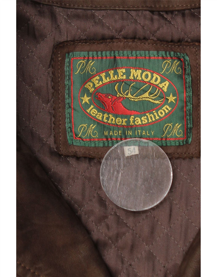 Pelle Moda Chaqueta de cuero para hombre IT 54 2XL Cuero marrón