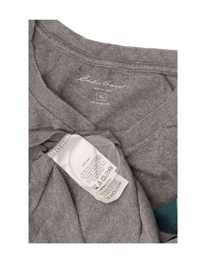 EDDIE BAUER Camiseta gráfica para hombre Top XL Algodón gris