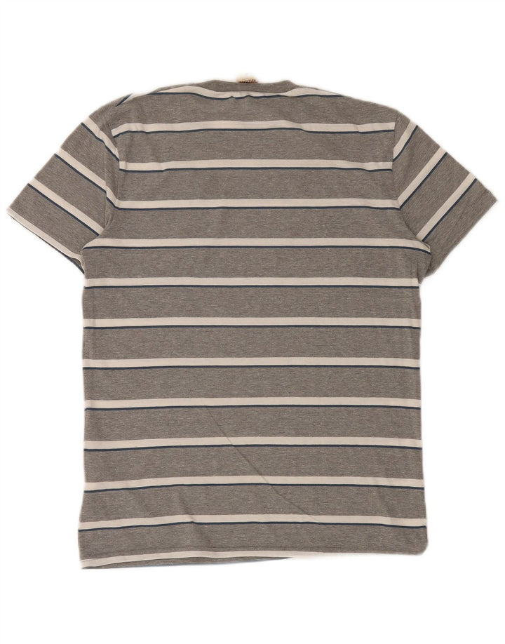 HOLLISTER Camiseta para hombre Top de algodón a rayas gris medio