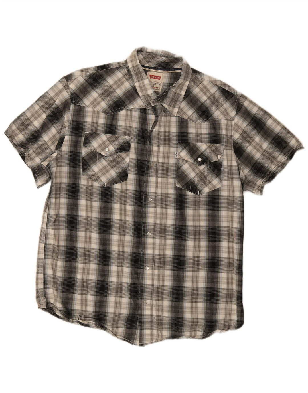 Levi's Camisa Moderna De Manga Corta De Algodón A Cuadros Gris Grande Para Hombre