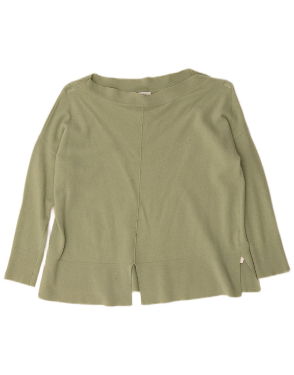 Reiss Jersey extragrande con cuello barco para mujer UK 6 XS Lana verde