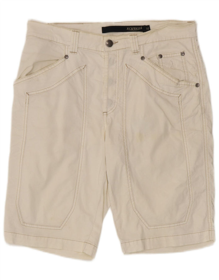 Jeckerson Bermudas para Hombre W32 Medium Off White Cotton