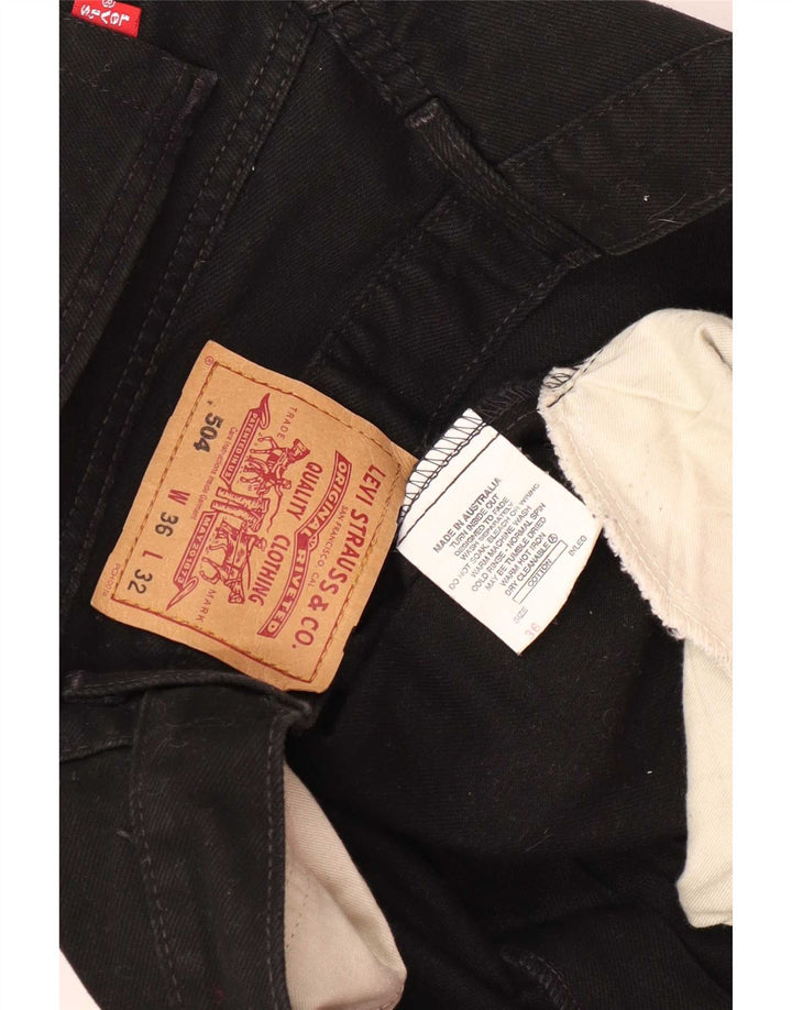 Levi's Vaqueros rectos 504 para hombre W36 L32 Negro