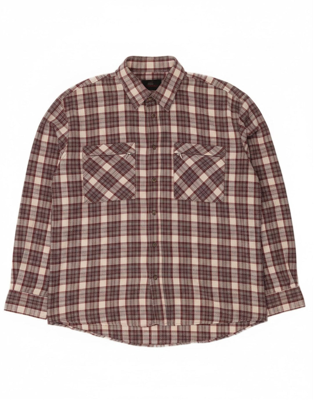 European Project Camisa de franela para hombre XL Algodón a cuadros gris