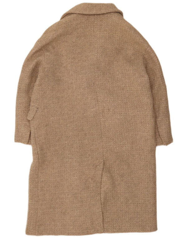 Zara Mujer Abrigo Cruzado ES 42 XL Lana Beige