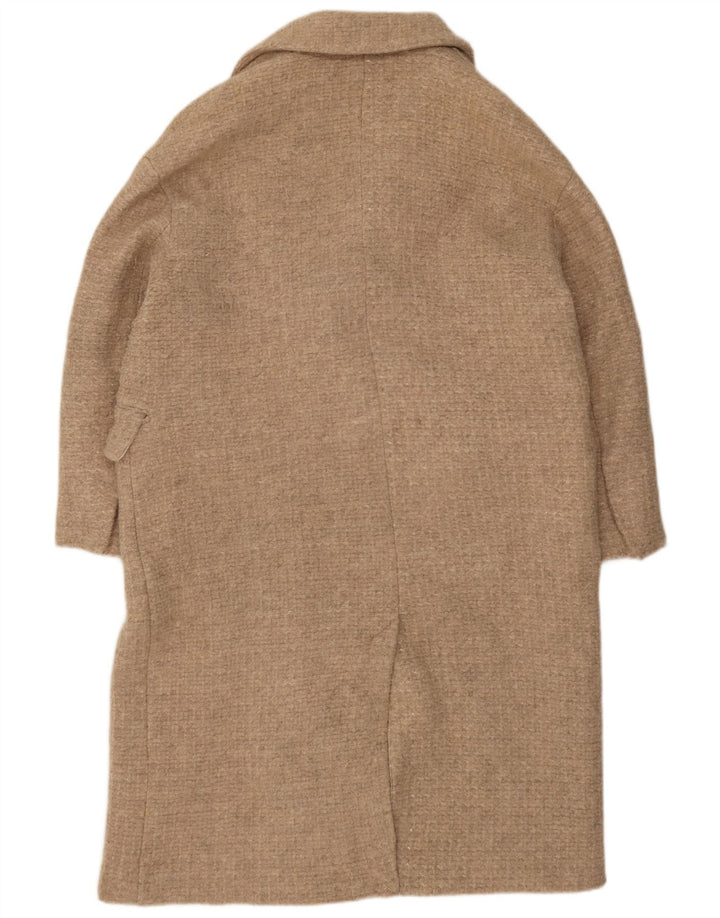 Zara Mujer Abrigo Cruzado ES 42 XL Lana Beige