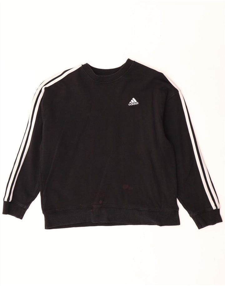 Adidas Mujer Sudadera Jumper UK 12/14 Mediano Negro Algodón
