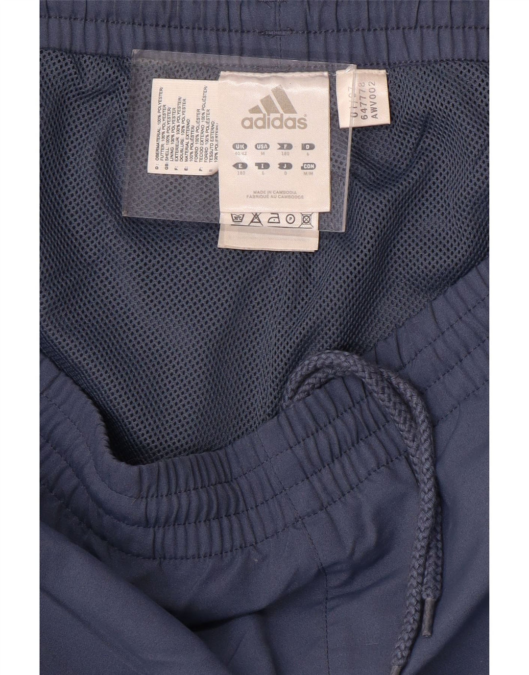 Pantalón de Chándal ADIDAS Hombre UK 40/42 Azul Medio Poliéster