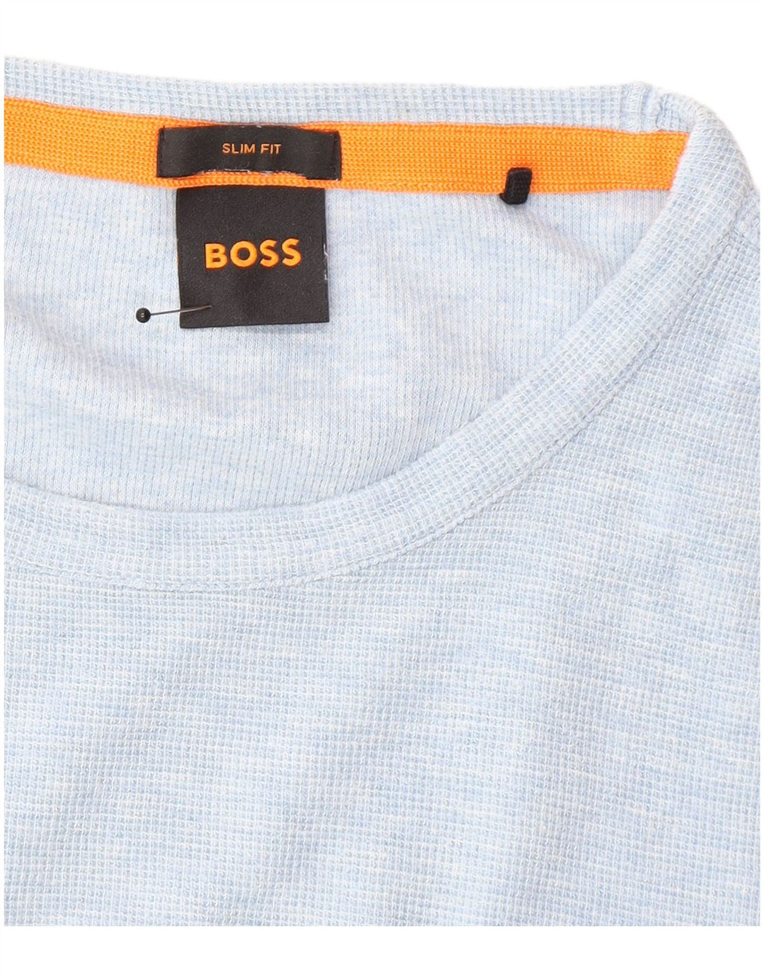 Hugo Boss Hombre Slim Fit Top Manga Larga Azul Grande