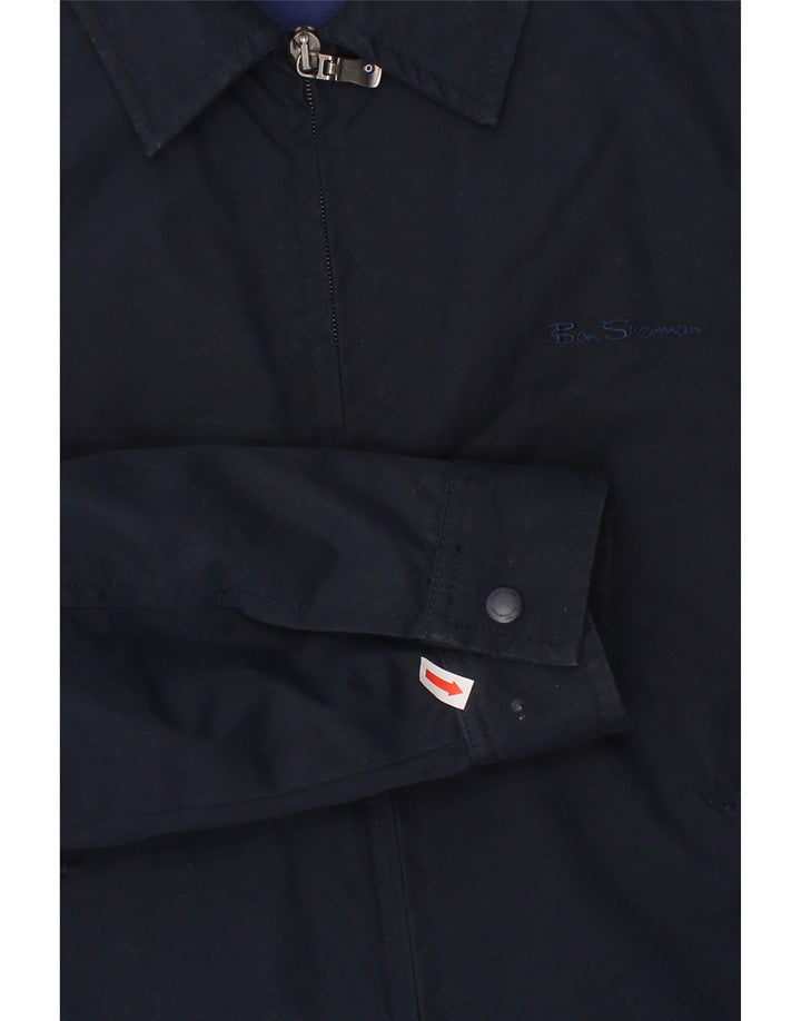 BEN SHERMAN Boys Bomber Jacket 10-11 Years Small  Navy Blue Cotton