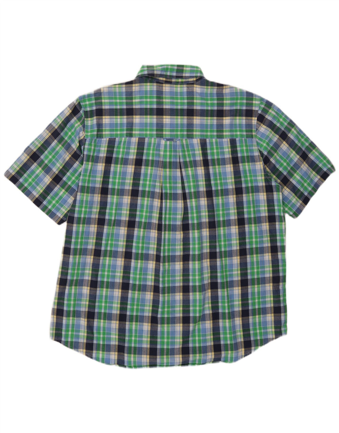 Chaps Camisa Manga Corta Hombre XL Algodón A Cuadros Verde