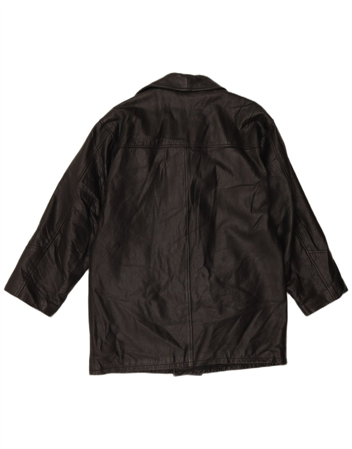 VINTAGE Chaqueta de cuero para hombre IT 48 Cuero negro medio