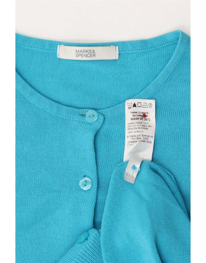 Marks & Spencer - Cárdigan para mujer, talla 8, acrílico pequeño, color turquesa