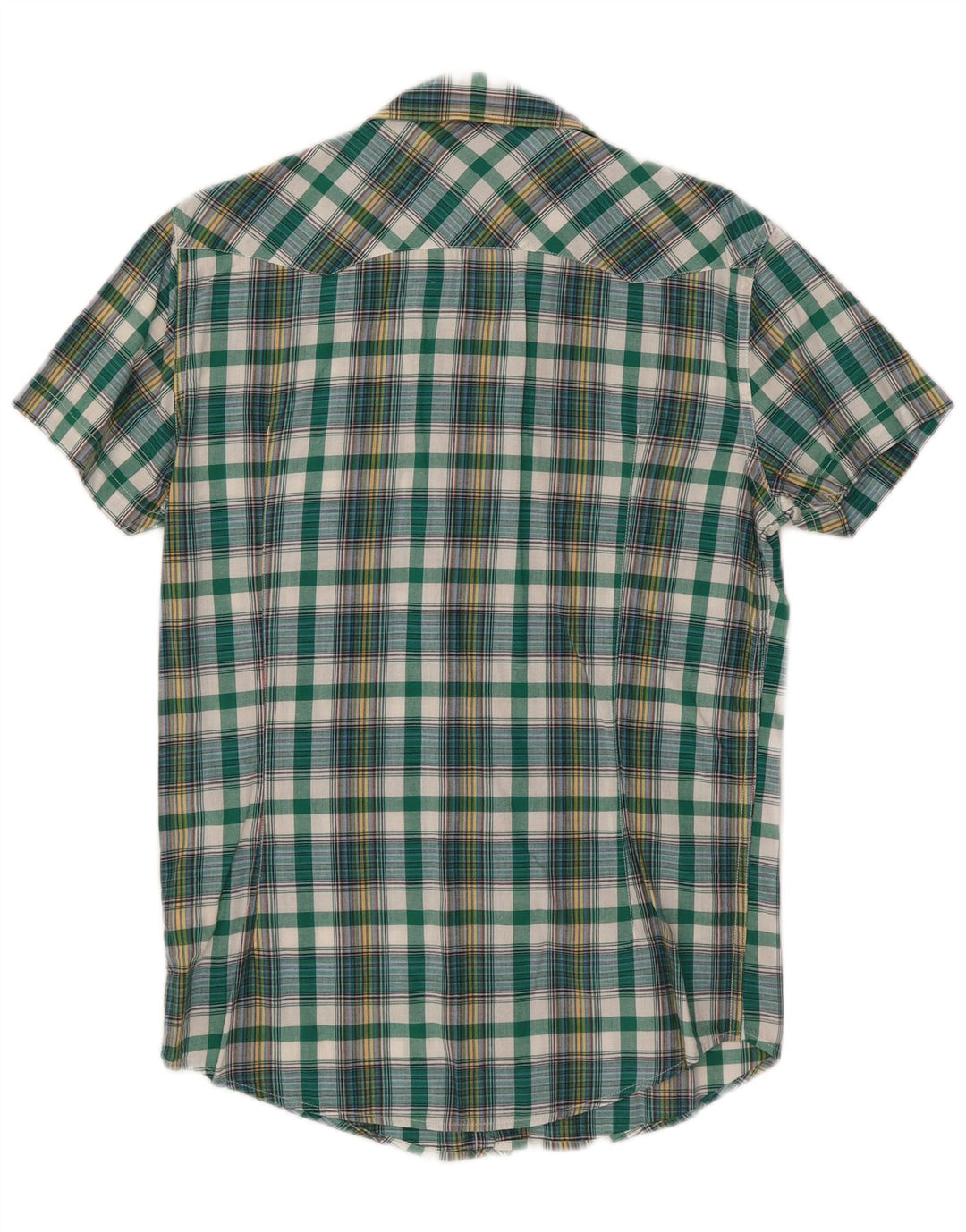 Lee Mens Rider Camisa De Manga Corta De Algodón A Cuadros Verde Medio